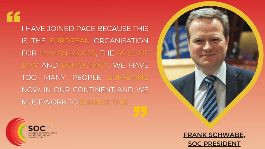 The Secretariat of the Group held an interview with  the Chairperson, Frank Schwabe, on what it means for him to be part of the Parliamentary Assembly of the Council of Europe and on what he is doing to defend human rights, the rule of law and the democratic values at the European level.